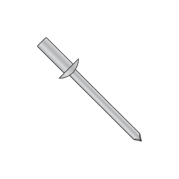 Newport Fasteners Blind Rivet, Dome Head, 3/16 in Dia., 0.906 in L, Aluminum Body, 4000 PK 657802 - main